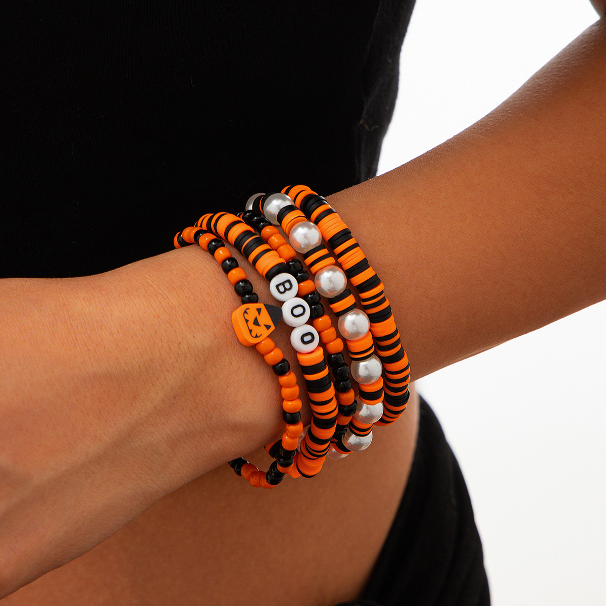 Halloween-asusteiden persoonallisuus yksinkertainen lepakkokristalli rannekorusetti Halloween-juhla metalliseoskirjaimirannekoru_voghion.com