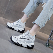 潮流星期天2025秋季新款批发厚底内增高女鞋休闲运动透气百搭网鞋