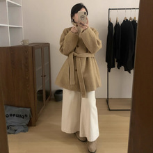 2025秋冬新款韩版高端立领双面羊毛大衣女短款小个子羊毛呢外套