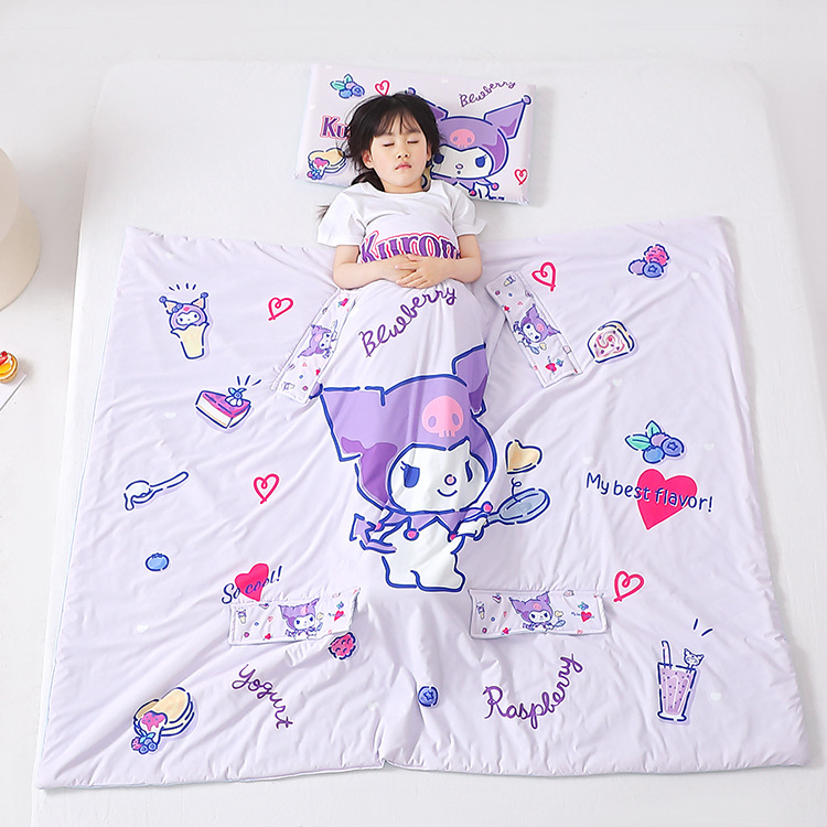 Sanrio Mulberry Silk Anti-Kick Quilt Summer Cool Skin Friendly Thin Quilt Baby Air Conditioning Quilt Kindergarten Nap Summer Quilt