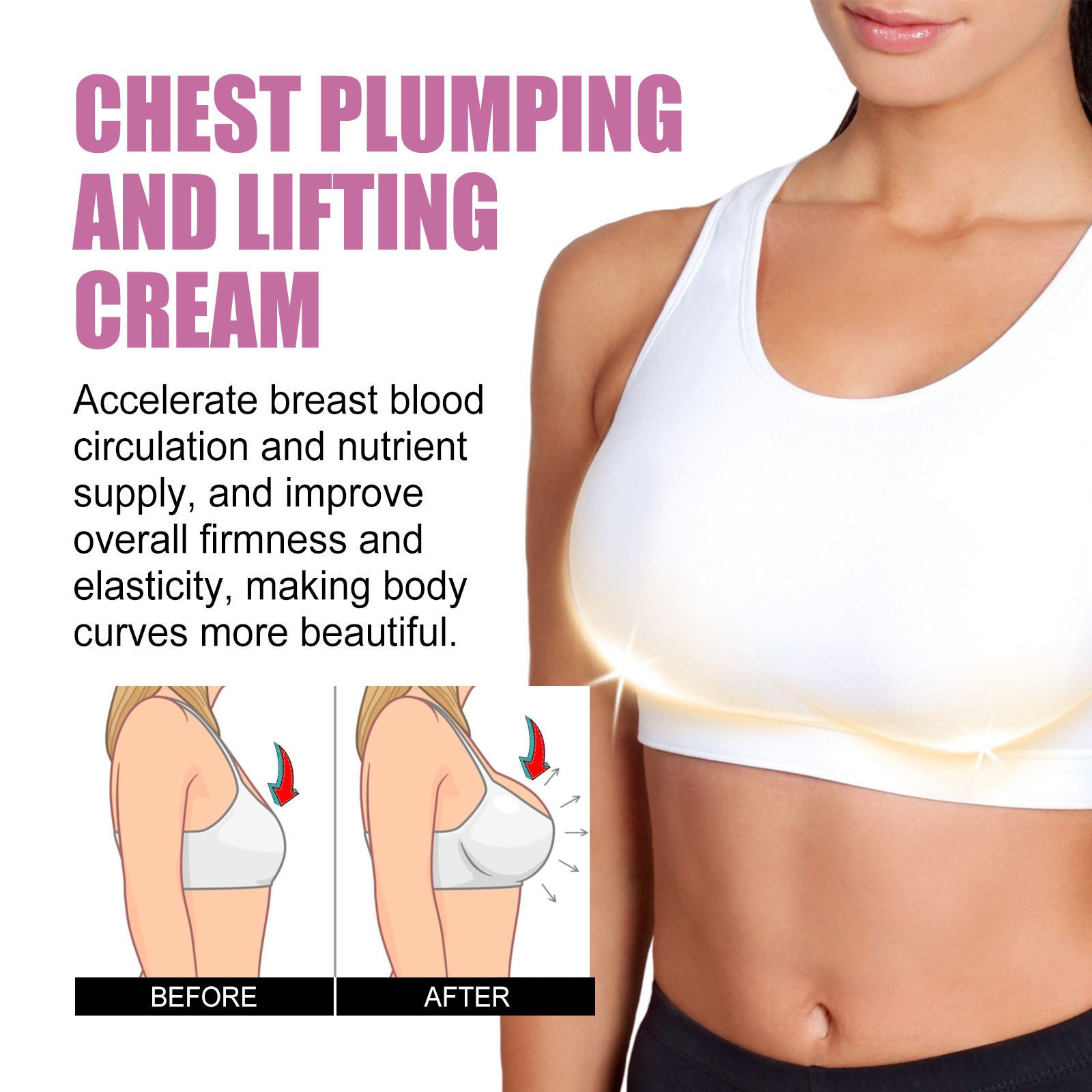 Lifting Breast OUHOE Firming Massage Nursing Cream Feuchtigkeitsspendend und aufpolsternd_voghion.com