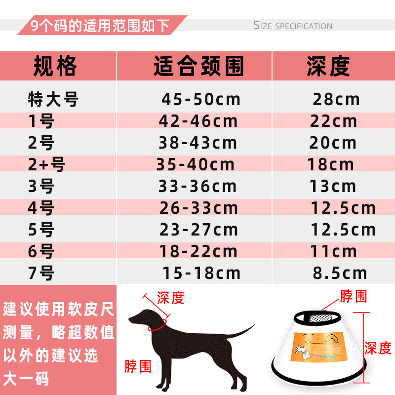 Elizabeth Circle Dog Cat Circle of Shame Pet Neutering Anti-Bite Anti-Timing Waterproof Collar Kitten Summer Neck Cover