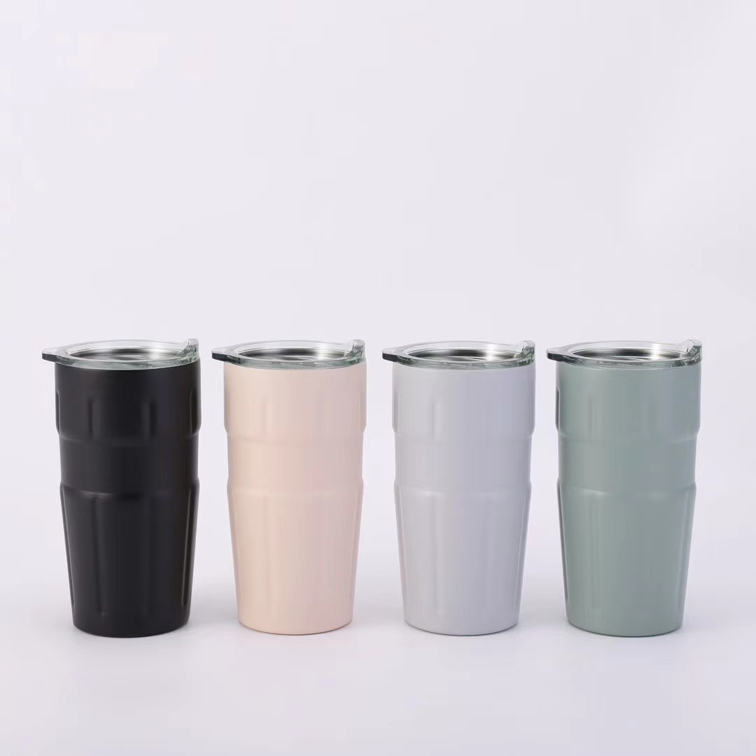 투명 커버 진공 커피 컵, 보온 및 보냉 이중 컵, 자동차 사무실 물컵, 소년 소녀용 스테인레스 스틸