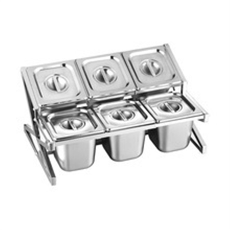 Acero inoxidable porción de cuenca alargada marco telescópico multicapa plano inclinado pequeño material mesa comercial de té leche caja de mermelada condimento marco de cuenca