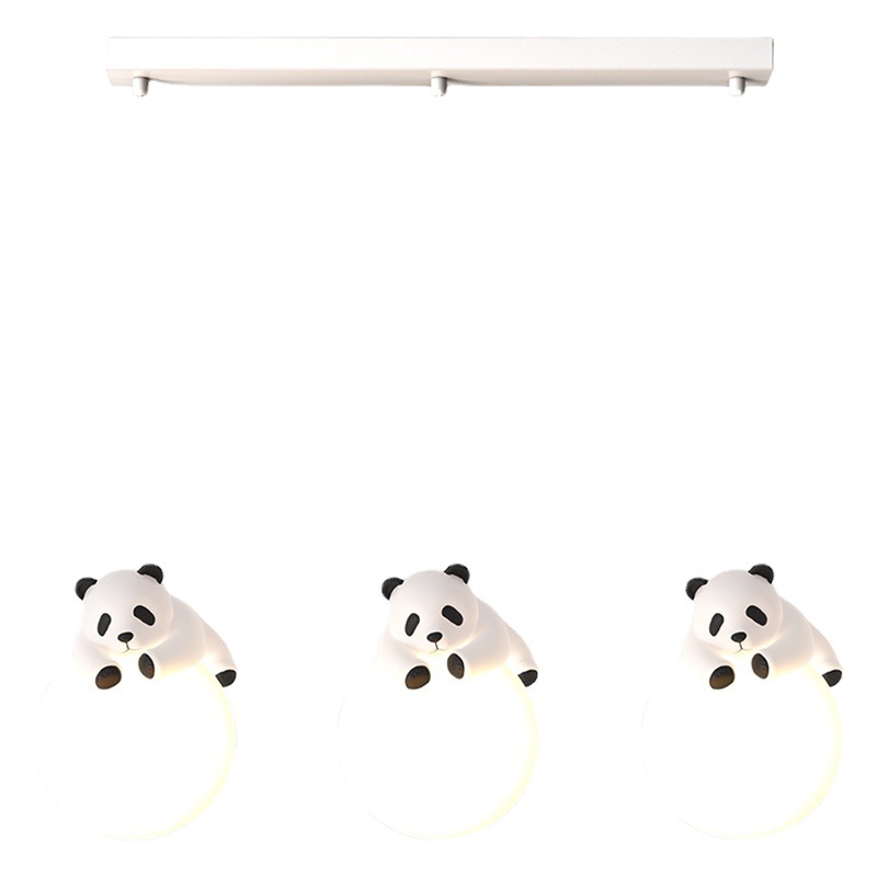 Lámpara de Techo Estilo Crema para Restaurante, Diseño Nuevo 2025, Creativa con Forma de Panda, para Mesa de Comedor, Barra de Bar, Iluminación Moderna y Minimalista