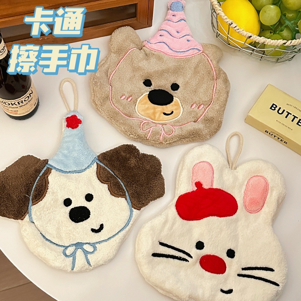 Nuevas lindas toallas de dibujos animados para perros no se pueden colgar, super absorción de agua, toallas para niños colgantes, regalos pequeños