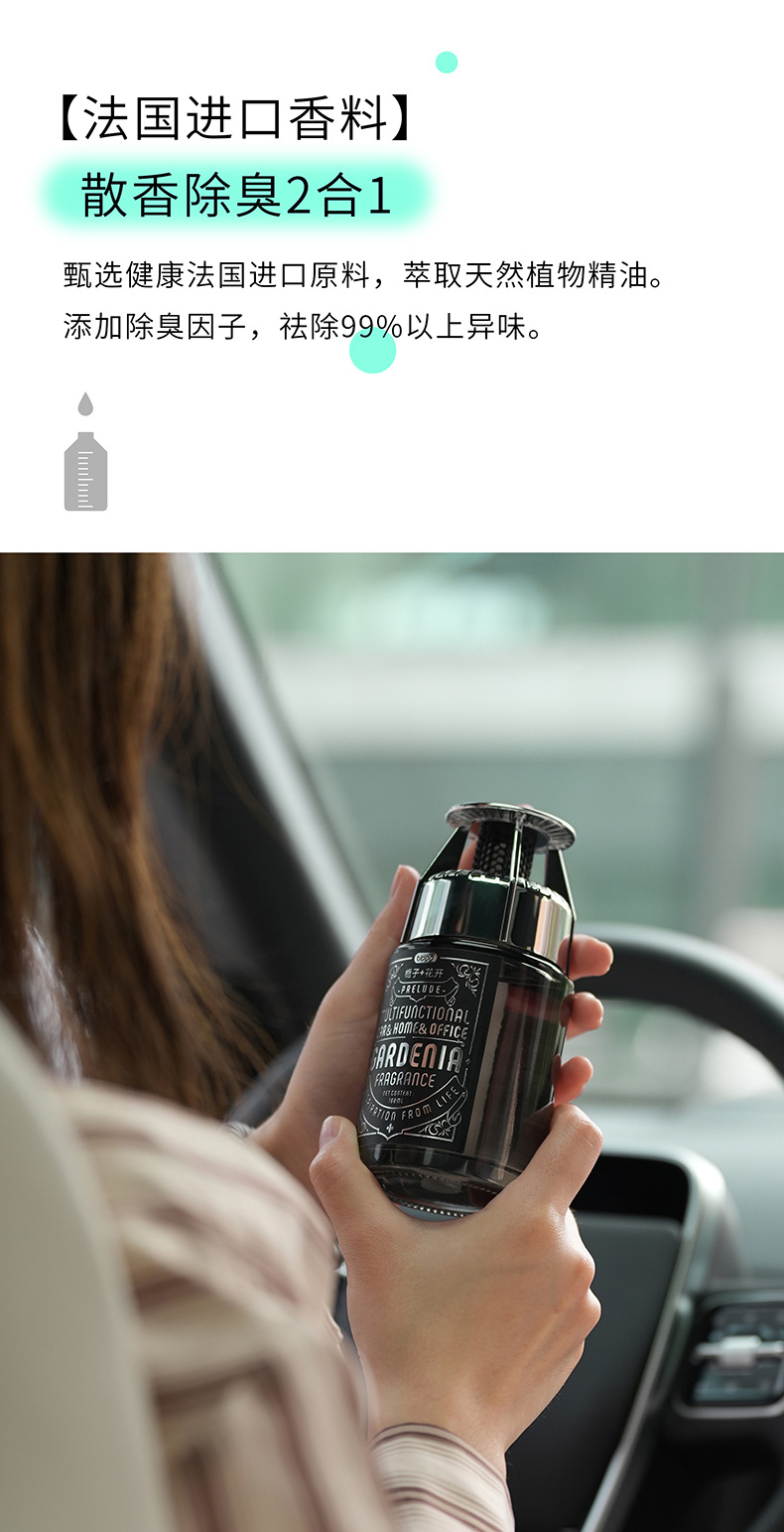 Car aromatherapy decoration high-grade pull-in car fragrance long-lasting light fragrance men's cologne Gardenia car perfume