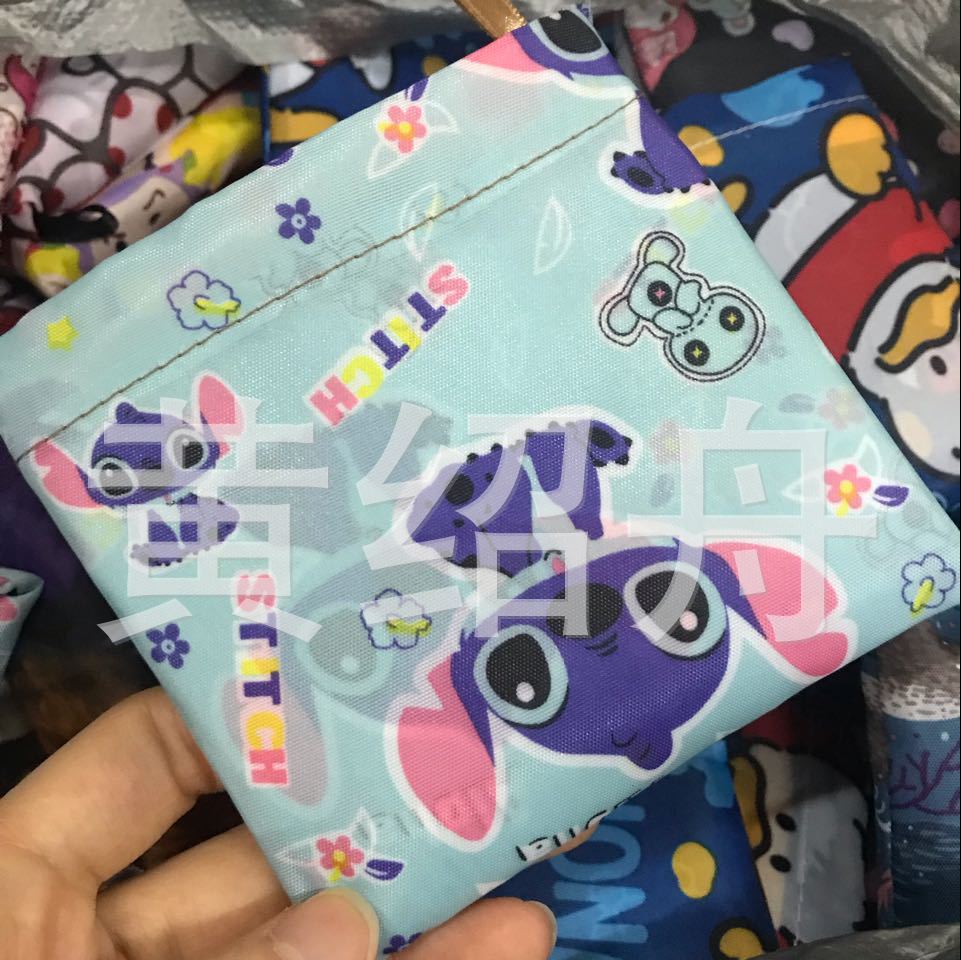 Cartoon small folding shopping bag, polyester