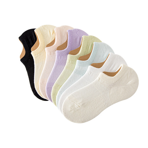Summer Thong Socks for Girls, Thin, Short Socks with Silicone Non-Slip Invisible Socks, Simple and Versatile, Low-Cut Mesh Breathable Women's Socks