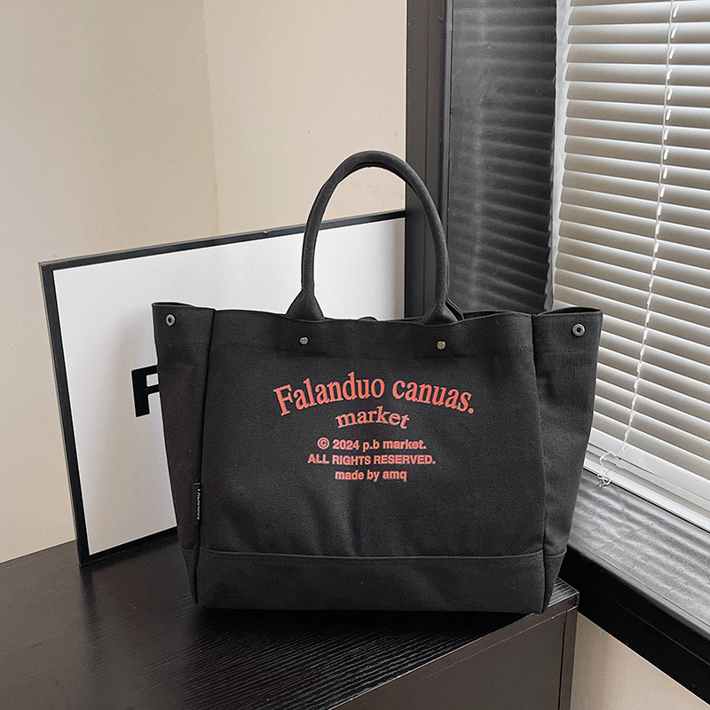 Tote women 2024 new large capacity versatile for spring and summer, shoulder bag, canvas ins commuting bag_voghion.com