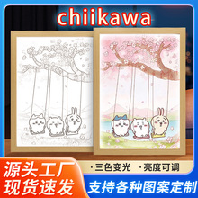 厂家批发天官猫咪chiikawa乌萨奇灯光画卧室摆件送孩子送闺蜜礼物