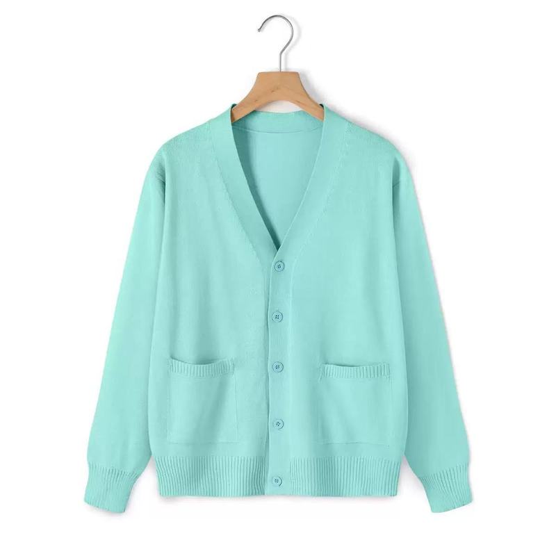 JK 制服セーターカーディガン卸売ベーシックジャケット女性の秋と冬のカレッジスタイルニットセータージャケット V ネック|undefined