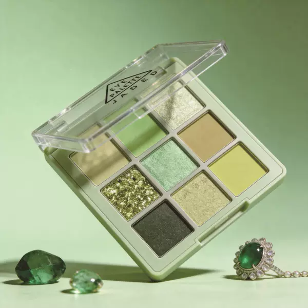 JADED Greenish-Blue Nine-Color Eyeshadow Palette - Green Grape Mint Mamba Elf Makeup with an Oxygenated Atmosphere Smoky Nine-Color Eyeshadow