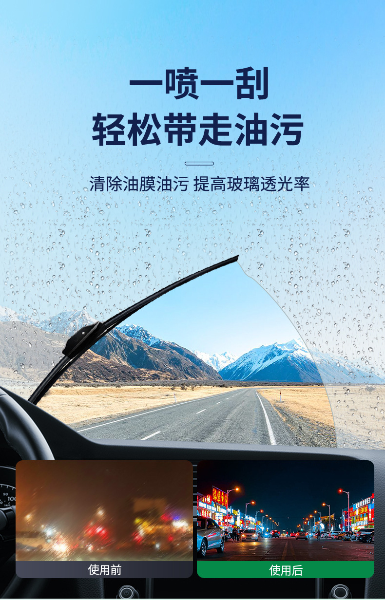 Car glass water winter antifreeze minus -40-15-25 wiper water car strong oil film removal four seasons universal