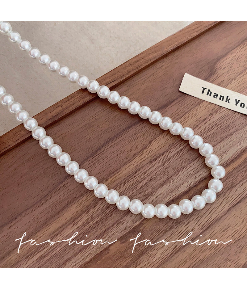 Collana lunga con perle di vetro stile francese elegante vintage_voghion.com