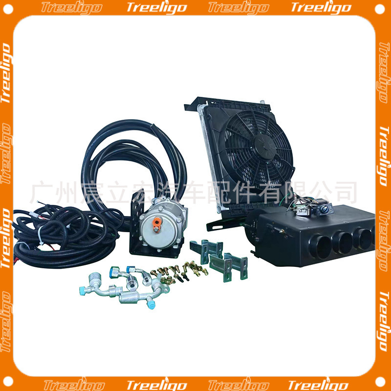 12V 24V coche eléctrico aire acondicionado (salida de aire con 404) adecuado para camiones ligeros camiones pesados ingeniería vehículo cosechadora