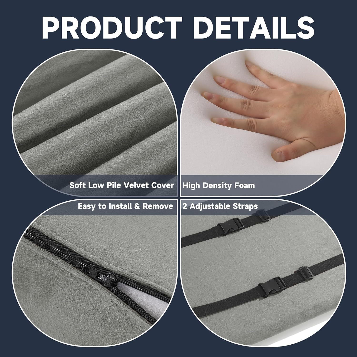 Almohada de espuma A3 en forma de cuña para reposapiés reclinable, extensor de reposapiés ajustable extragrande, almohada elevadora de piernas