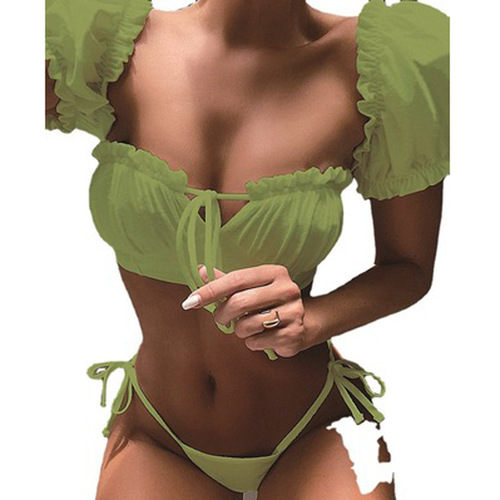 Source factory European and American new bikini suit AliExpress Amazon cross-border swimwear wholesale one-sleeved swimsuit