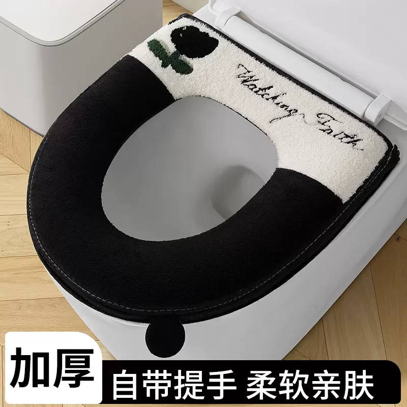 厂家供应马桶垫冬季加厚保暖家用毛绒马桶坐垫拉链坐便套跨境热销