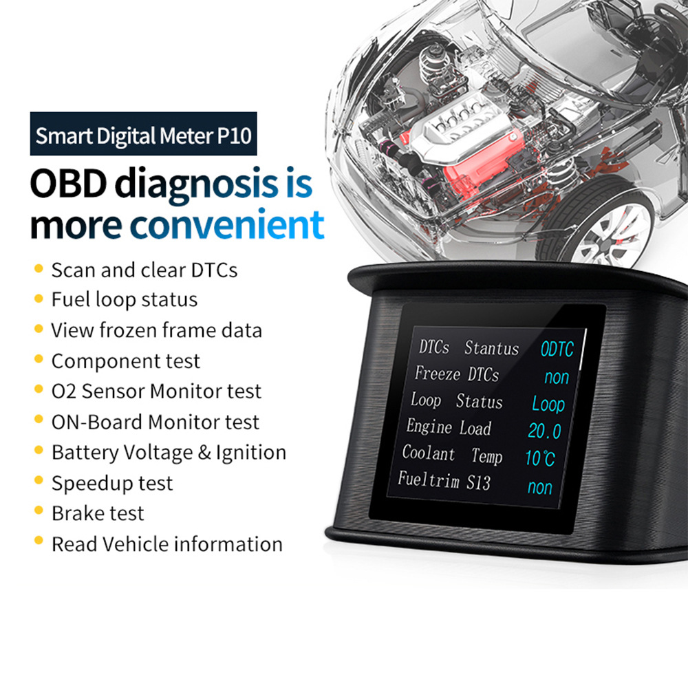 P10 Car Hud Head-Up Display Car Projector Driving Computer Obd2 Head-Up Display High-Definition Digital