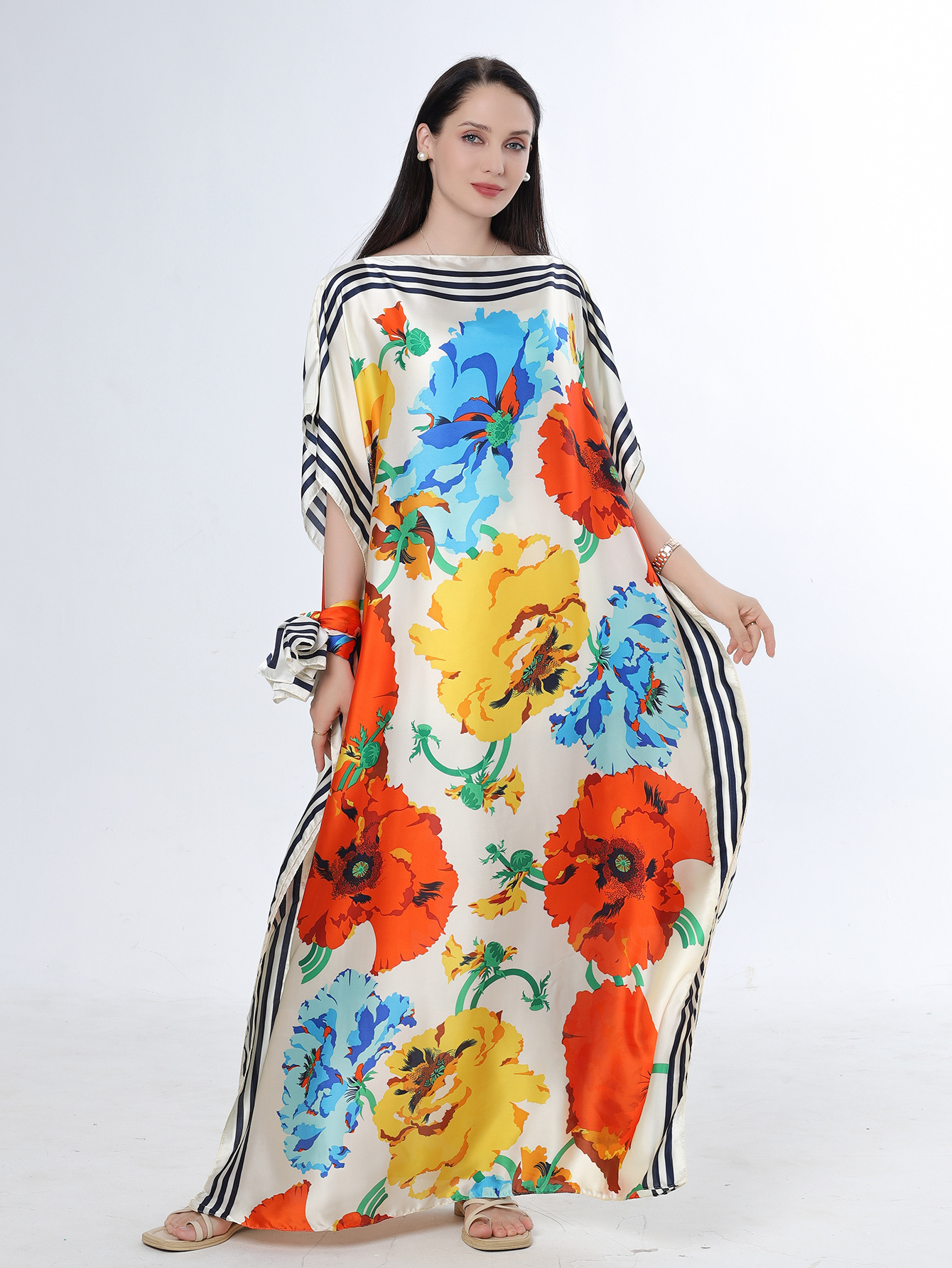 2025 primavera y verano nuevo Amazon venta rápida ropa malaya camisa de arena imitación seda brocado ropa de protección solar de vacaciones de playa