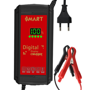 Cross-border intelligent 12V car motorcycle battery charger multifunctional intelligent pulse repair battery factory sales