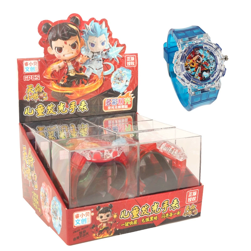 Rui Xiaobei Tianming Little Nezha Детские светящиеся часы Детские развивающие забавные игрушки 6 (в упаковке)