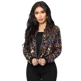 Cross-border 2021eBay Amazon new zipper decoration long-sleeved cardigan coat European and American style small coat INS