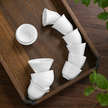 德化白瓷茶杯功夫小茶杯单杯品茗杯茶碗陶瓷茶具白色LOGO企业