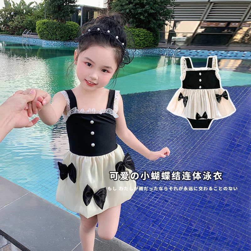 Cute children's swimwear with bow