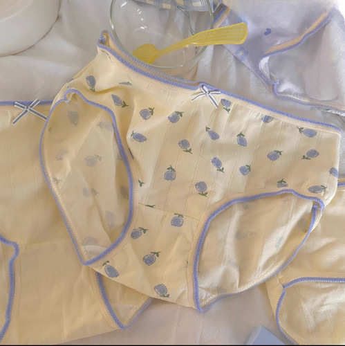Class A baby cotton pure cotton fresh floral summer thin girly style mid-waist Japanese girls underwear for women
