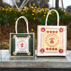 覆膜麻布袋亞麻手提購物袋帆布手繪diy文藝復古棉麻布袋可做LOGO