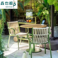 户外桌椅庭院阳台藤编藤椅三件套设计师民宿酒店外摆餐厅露台组合