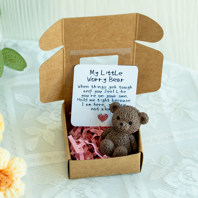 跨境新款Mini Plush Teddy Bear in Box泰迪熊迷你塑料熊盒装礼物|undefined