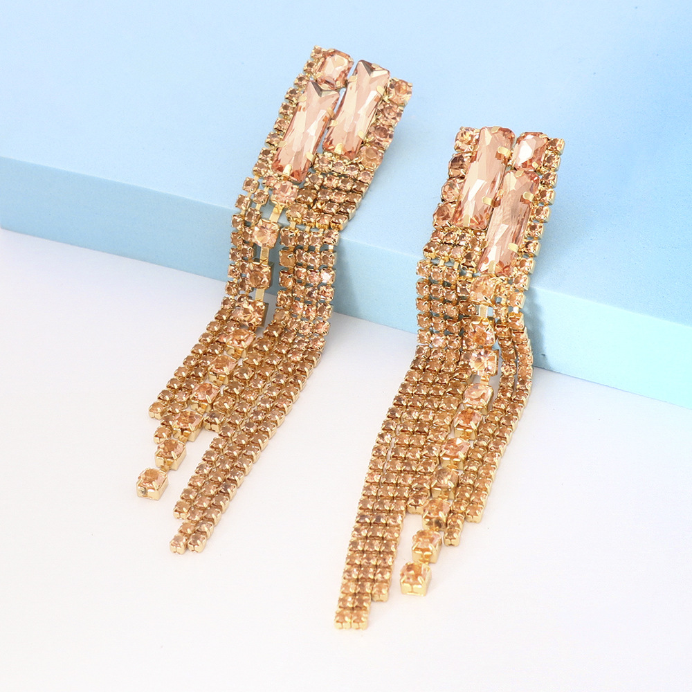 1 Pair Fashion Geometric Alloy Plating Rhinestones Women's Drop Earrings display picture 14