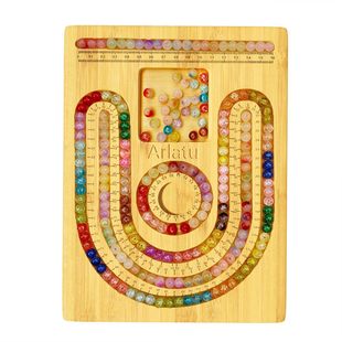 Jewelry Making Beaded Wooden Board Beaded Bracelet Board Tray Beaded Bamboo Bead Board Home Handmade Beaded Wooden Tray