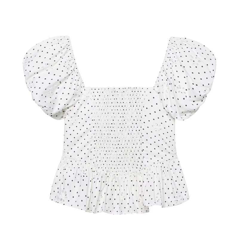 Taop&Za Women's Clothing 2026 Summer New Style Square Collar Puff Sleeve Embroidered Hollow Slimming Top 2952939 Taop&Za Women's Clothing 2026 Summer New Style Square Collar Puff Sleeve Embroidered Hollow Slimming Top 2952939