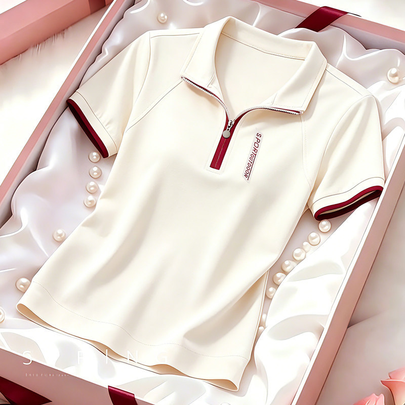 Polo Shirt T-Shirt Women's Short-Sleeved 2026 Summer New Style Ice Silk Quick-Drying Sports Mom Lapel Casual T-Shirt Top t Polo Shirt T-Shirt Women's Short-Sleeved 2026 Summer New Style Ice Silk Quick-Drying Sports Mom Lapel Casual T-Shirt Top t