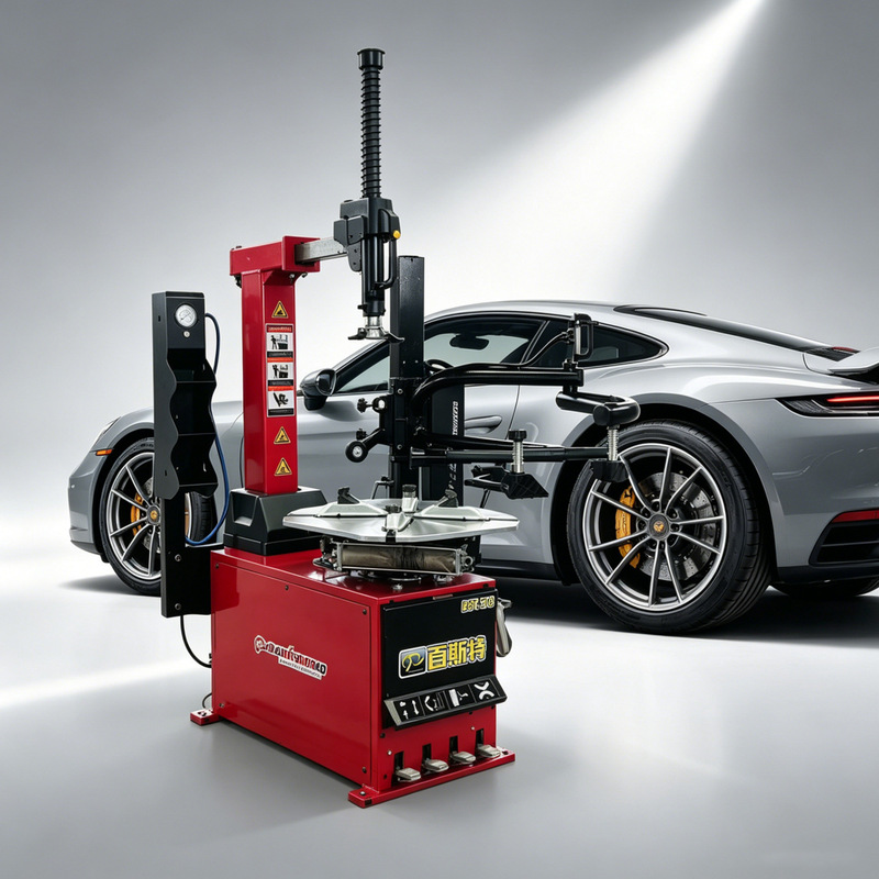 24inch Rear-Tilting No-Jack-Stand Flatbed Car Tire Changer with Automatic Auxiliary Arm for Flat and Run-Flat Tires