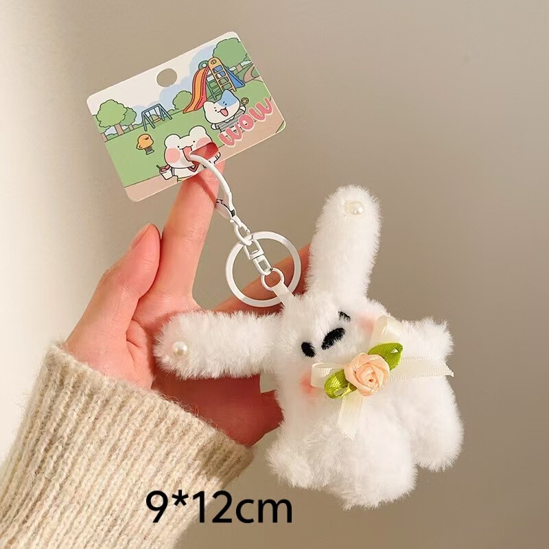 漫画のウサギのぬいぐるみペンダント、かわいい小さな人形、キーホルダー、アクセサリー、イベントの小さな贈り物、小さなギフト、バッグの飾り|undefined