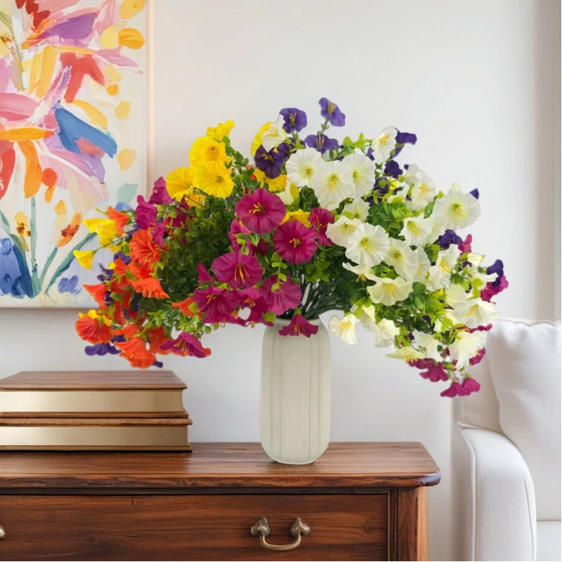 Artificial Flowers Bouquet Violet Eucalyptus Flower Decor Home_voghion.com