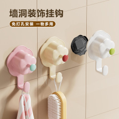 [人工] 穴をカバーする花フック、リビングルーム、キッチン、バスルームの収納用の穴あけ不要、見栄えの良い、シンプルで強力な粘着フック