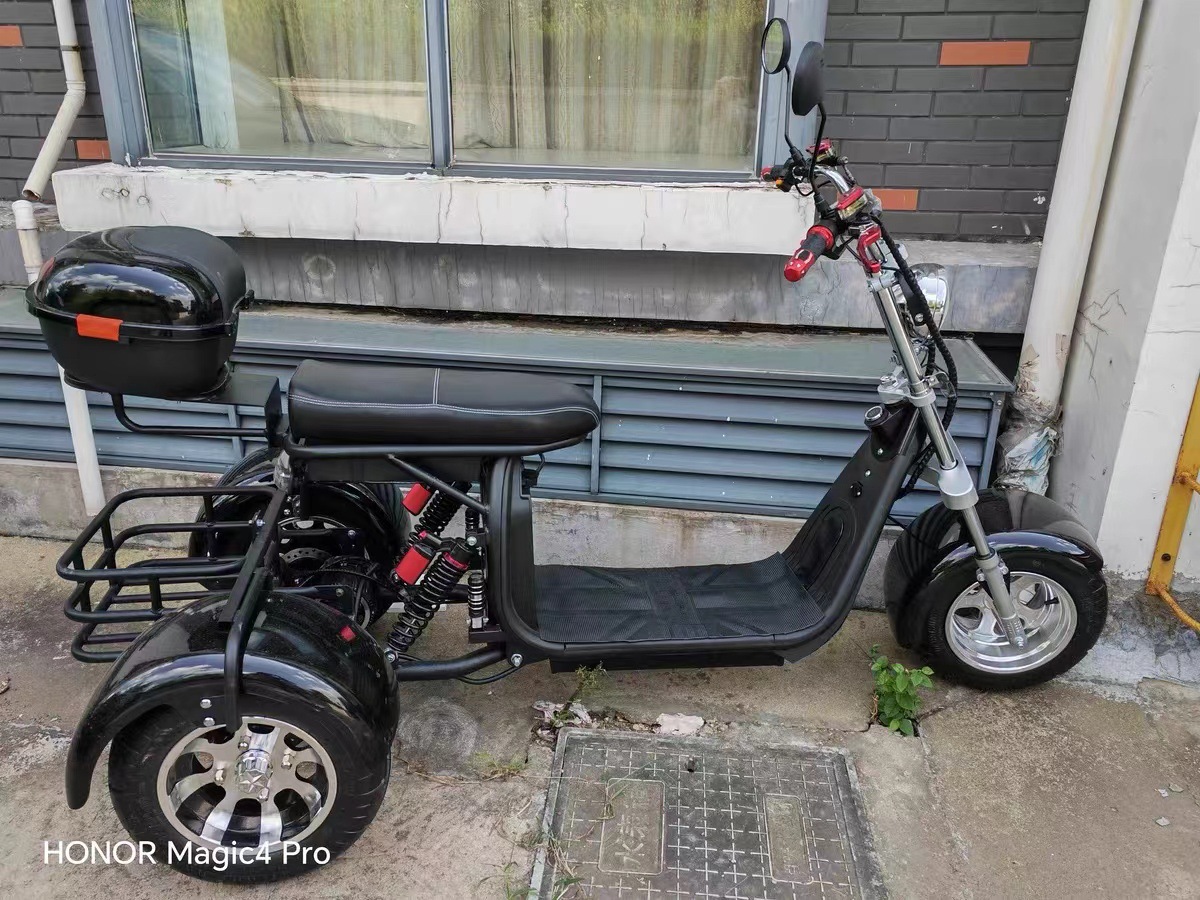 Cross-Border Harley Electric Tricycle with Wide Tires for Off-Road Use, Msds Lithium Electric Scooter, Two-Wheeled Adult Skateboard Scooter