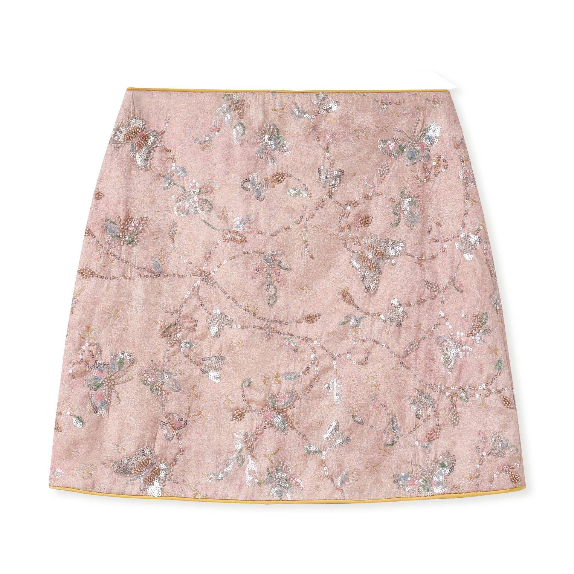Áo hai dây thêu sequin phối tua rua cổ đứng – set chân váy midi phong cách tân Trung Hoa — nửa váy, Trang chủ