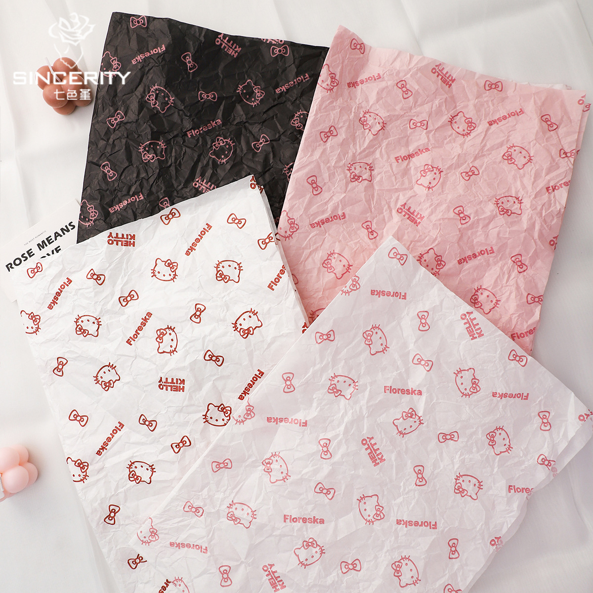 Los siete colores cordier Kate Miao engrosado material de embalaje floral impresión floral paquete de flores DIY papel de embalaje floral