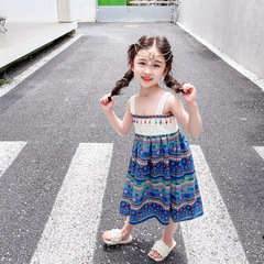 Little Girl Summer Dress 2023 New Children's Summer Princess Dress for Girls Baby Summer Ethnic Style Tank Top Dress