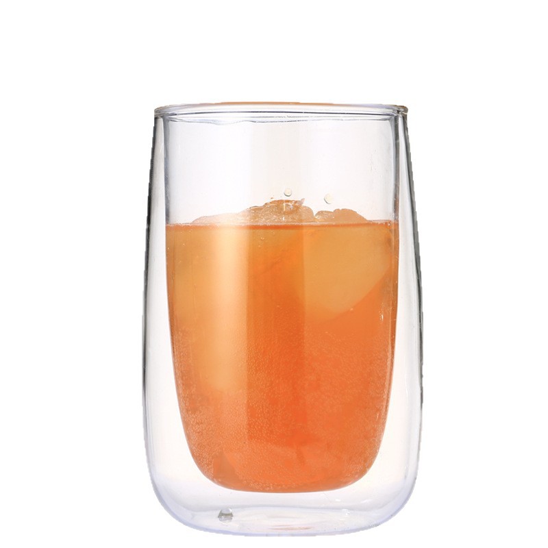 Taza de vidrio resistente al calor de doble capa Taza de café resistente al calor Taza de té Taza de leche Taza de aislamiento Taza de té Taza de flores Taza de agua simple