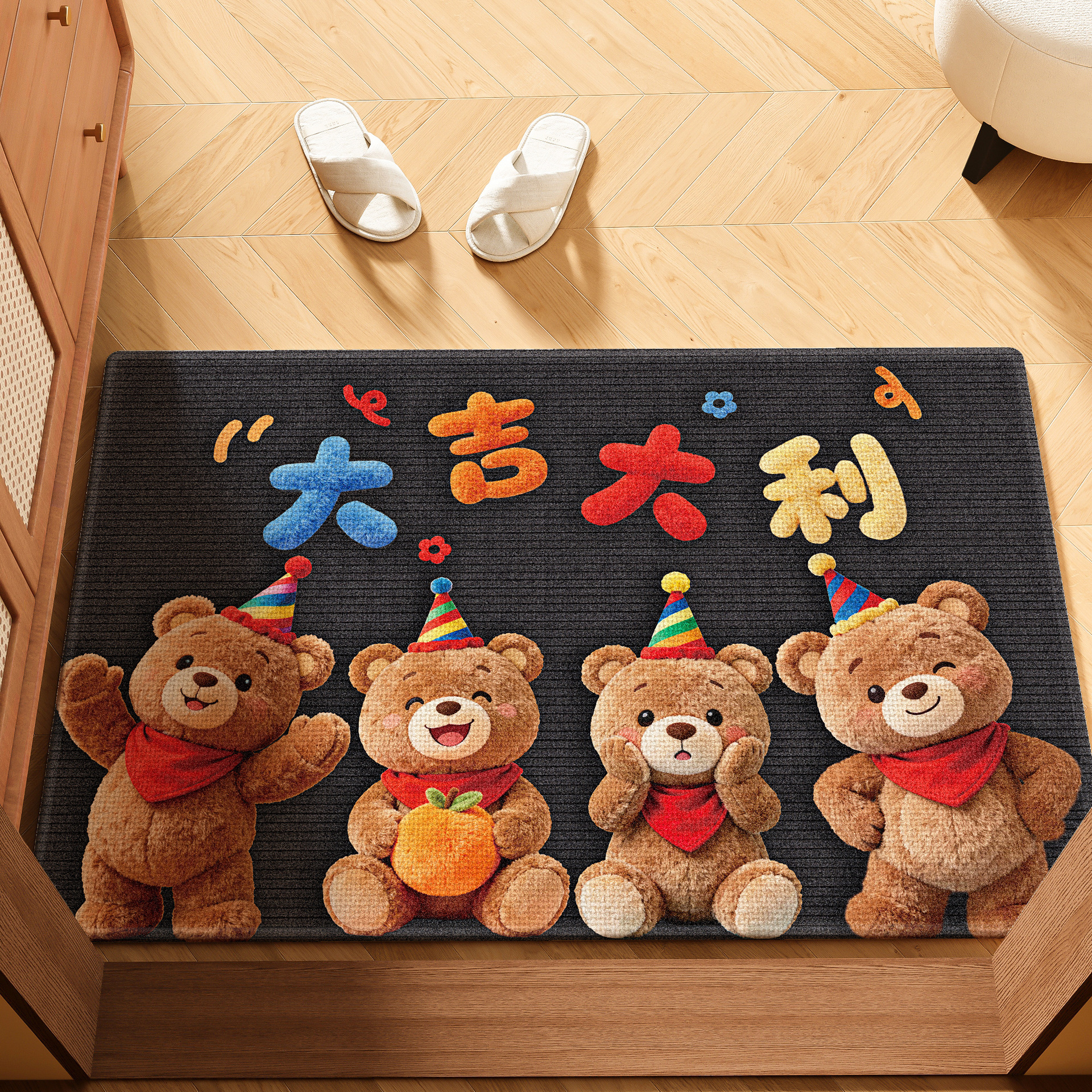 Alfombra de piso de lino imitación 2025 nueva alfombra de puerta de entrada de alto nivel alfombra de puerta de entrada de puerta doméstica