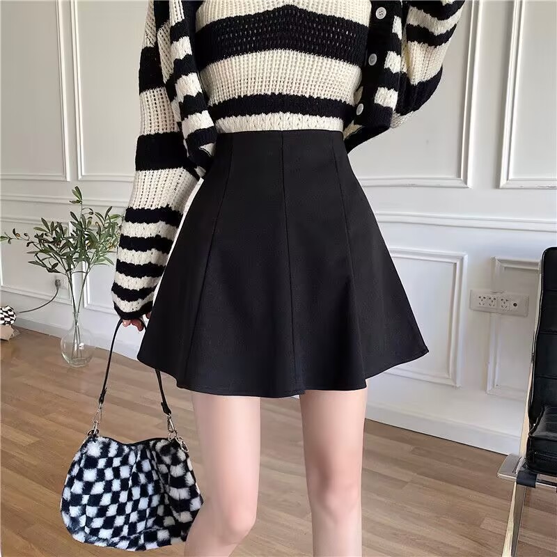 GraceChic GraceChic GraceChic Automne Hiver Grande Taille Épaissie Style Européen Et Américain Demi-Longueur Femmes Petit Laine À Volants Bouffant A-ligne Court_voghion.com