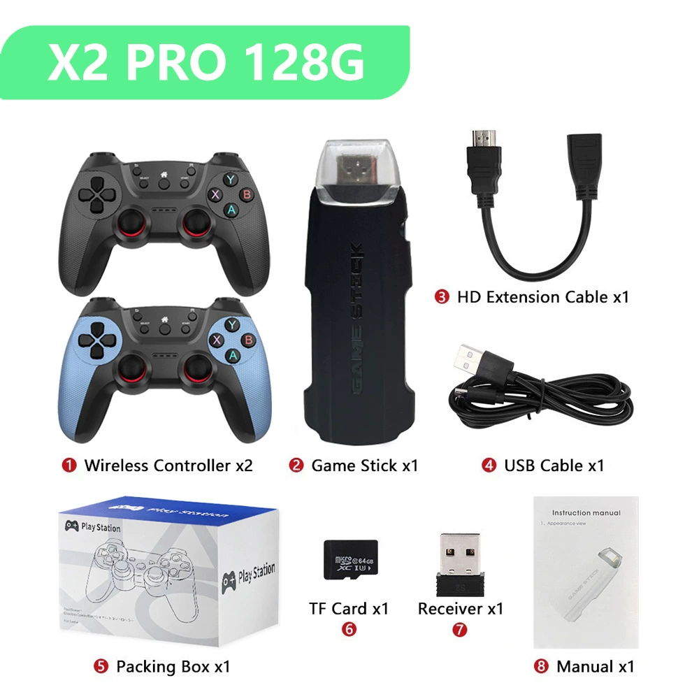 Формальные внешнеторговые новая игровая консоль X2 PRO Домашняя беспроводная 4K высокая четкость игровая машина Dual arcade hdmi GD10